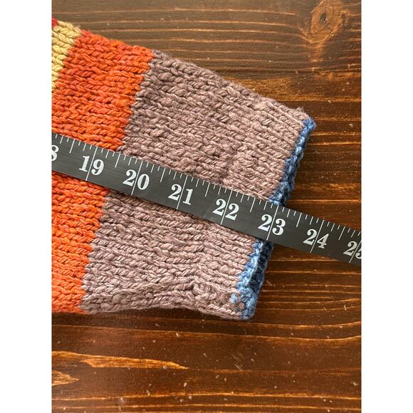 AMANO Equestrian Horse Rainbow Striped 100% Wool Sweater Heavyweight Aztec XL - Picture 10 of 13